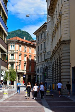 Tarihi binalarıyla şehir merkezi 11 Temmuz 2020 Lugano İsviçre