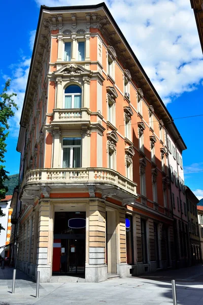 Edificios Centro Histórico Lugano Suiza — Foto de Stock