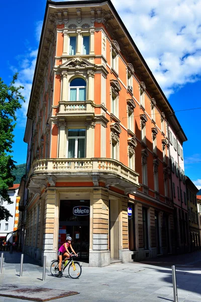 Centro Urbano Con Sus Edificios Históricos Julio 2020 Lugano Suiza — Foto de Stock