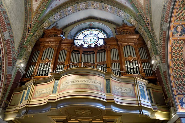 圣洛伦佐大教堂内部 哥特式文艺复兴风格 2020年7月11日 瑞士卢加诺 — 图库照片