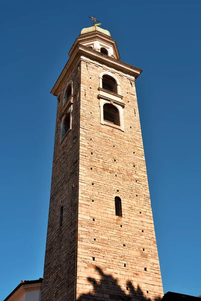 Bell Tower Cathedral San Lorenzo Lugano Switzerland — Stock Photo, Image