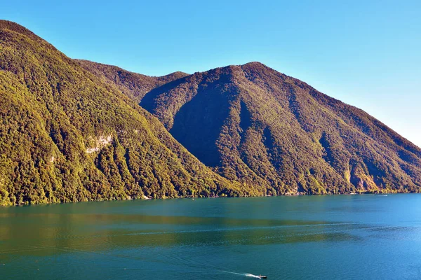 Panorama Lake Lugano Switzerland — Stock Photo, Image