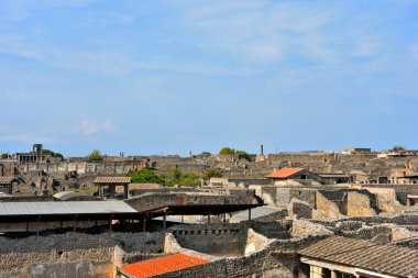 Antik Roma şehri Pompeii İtalya 'nın kalıntıları, MS 79 yılında Vesuvius' un patlaması sonrasında kül ile yok edildi ve gömüldü.