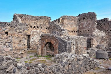 Antik Roma şehri Pompeii İtalya 'nın kalıntıları, MS 79 yılında Vesuvius' un patlaması sonrasında kül ile yok edildi ve gömüldü.