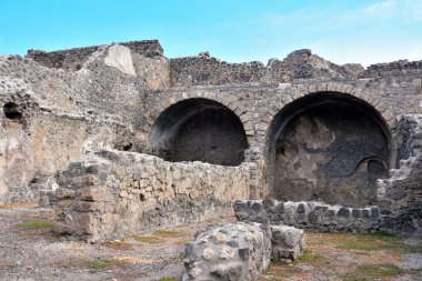 Antik Roma şehri Pompeii İtalya 'nın kalıntıları, MS 79 yılında Vesuvius' un patlaması sonrasında kül ile yok edildi ve gömüldü.
