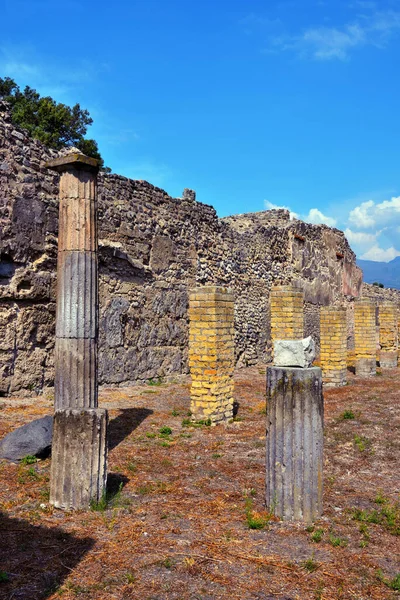 Ruinerna Den Antika Romerska Staden Pompeji Italien Förstördes Och Begravdes — Stockfoto