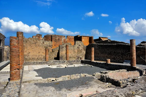 Ruinerna Den Antika Romerska Staden Pompeji Italien Förstördes Och Begravdes — Stockfoto