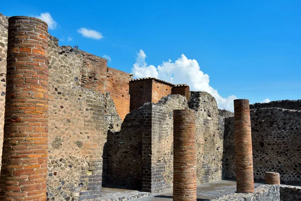 Ruïnes Van Oude Romeinse Stad Pompeii Italië Werd Vernietigd Begraven — Stockfoto