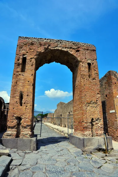 Ruïnes Van Oude Romeinse Stad Pompeii Italië Werd Vernietigd Begraven — Stockfoto