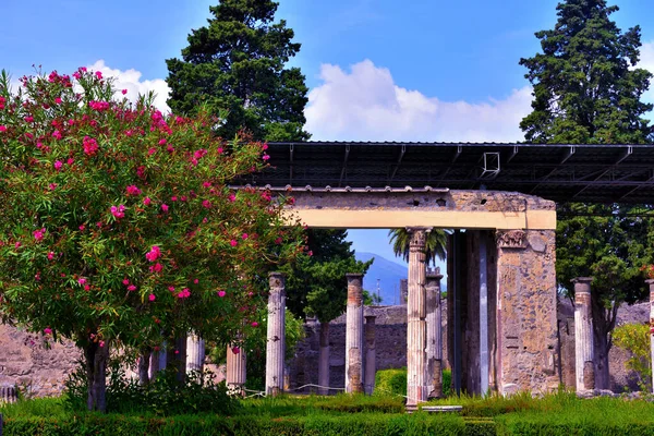 Ruiny Starożytnego Rzymskiego Miasta Pompeje Włochy Został Zniszczony Pochowany Popiołem — Zdjęcie stockowe