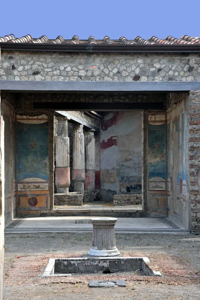 Ruïnes Van Oude Romeinse Stad Pompeii Italië Werd Vernietigd Begraven — Stockfoto