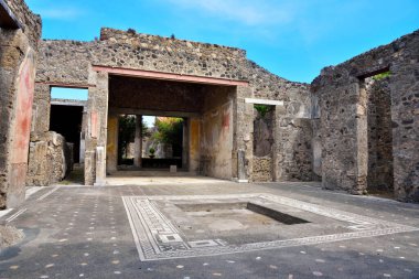 Antik Roma şehri Pompeii İtalya 'nın kalıntıları, MS 79 yılında Vesuvius' un patlaması sonrasında kül ile yok edildi ve gömüldü.