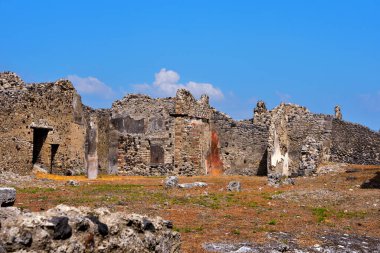Antik Roma şehri Pompeii İtalya 'nın kalıntıları, MS 79 yılında Vesuvius' un patlaması sonrasında kül ile yok edildi ve gömüldü.