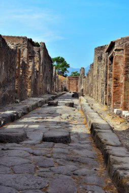 Antik Roma şehri Pompeii İtalya 'nın kalıntıları, MS 79 yılında Vesuvius' un patlaması sonrasında kül ile yok edildi ve gömüldü.