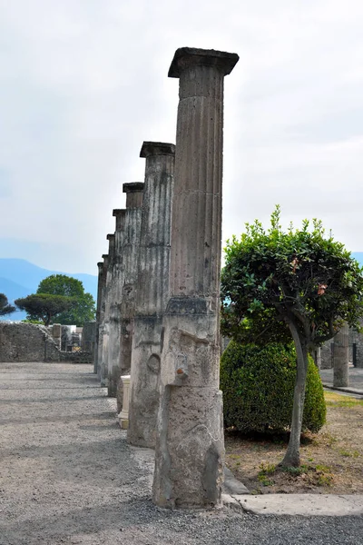 Ruinerna Den Antika Romerska Staden Pompeji Italien Förstördes Och Begravdes — Stockfoto