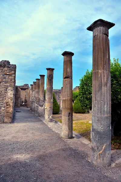 Ruinerna Den Antika Romerska Staden Pompeji Italien Förstördes Och Begravdes — Stockfoto