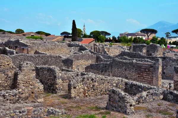 Ruinerna Den Antika Romerska Staden Pompeji Italien Förstördes Och Begravdes — Stockfoto