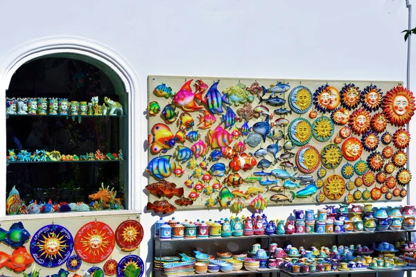 Loja Arte Cerâmica Característica Para Turistas Sep 2020 Positano Itália — Fotografia de Stock