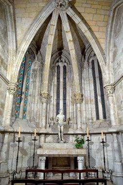 Roma, Barok ve Gotik tarzında Santa Maria Maggiore ataerkil katedralinin Rose Penceresi 28 Mayıs 2025 Lizbon Portekiz