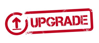 Kırmızı lastik damgası - yeni güncelleştirmek işaret izole vektör illüstrasyon kavramı