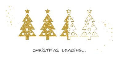 ilerleme çubuğu Noel Noel ağacı gösteren yüklemeli