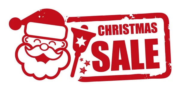 Christmas Sale Grunge Rubber Stamp Vector Illustration Santa Claus — Stock Vector