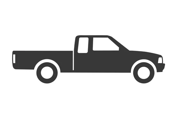 Pickup Truck Icon Vektor Auf Weißem Hintergrund Seitenansicht Lkw — Stockvektor