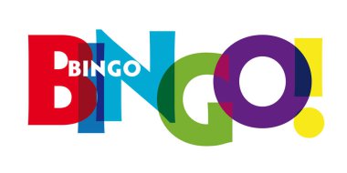 Bingo. Vector illustration letters banner, colorful badge illustration on white background clipart