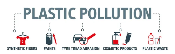 Illustration vectorielle de pollution plastique concept — Image vectorielle