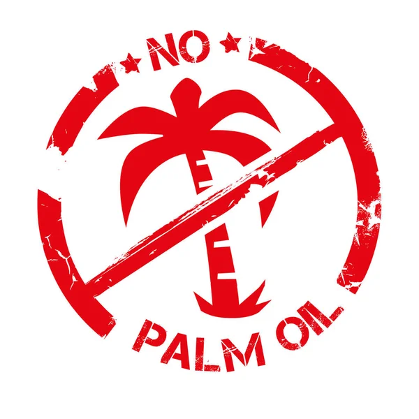 Stamp no palm oil vector illustration — Stock Vector