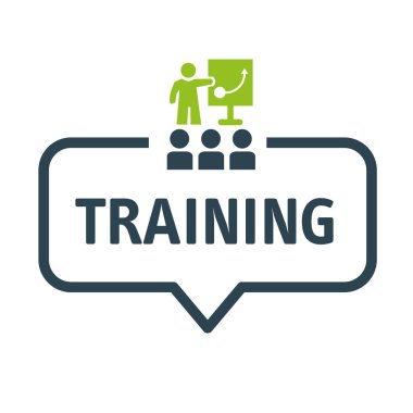 Konuşma balonu eğitim kavramı simgesiyle