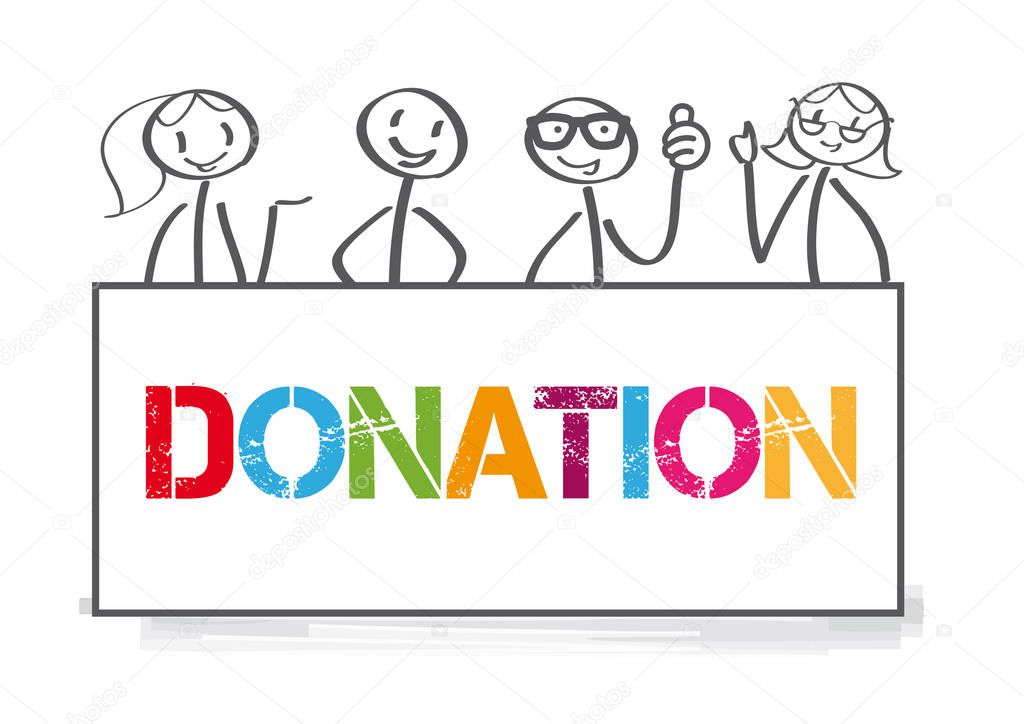 Donation and volunteers work concept illustration banner