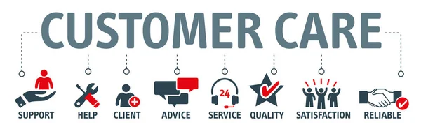 Banner Customer Care Vector Illustration — Stock Vector