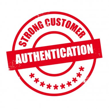 Strong Customer Authentication anniversary red grunge stamp  clipart