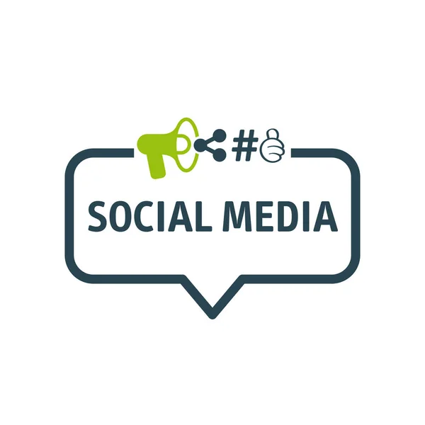 Bolha de fala SOCIAL MEDIA Vector Ilustração —  Vetores de Stock