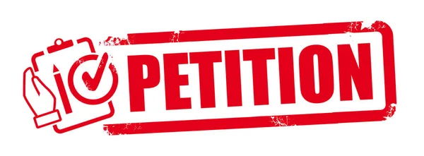 Petição selo de borracha vermelha no fundo branco — Vetor de Stock