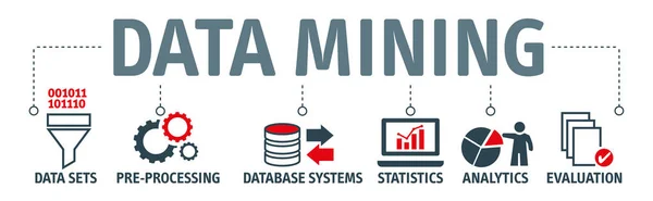 Ilustração do conceito de análise de mineração de dados — Vetor de Stock