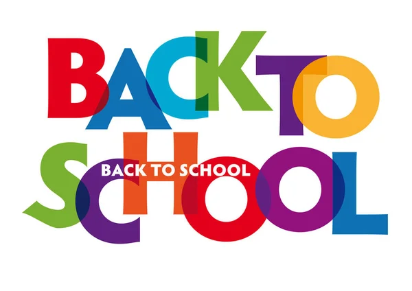 Back to school - vector of stylized colorful font — Stock Vector