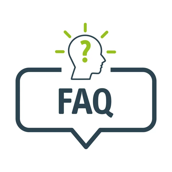 FAQ lettering texto banner ilustração vetorial conceito — Vetor de Stock