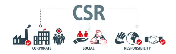 Banner CSR Vector Concepto de ilustración — Vector de stock