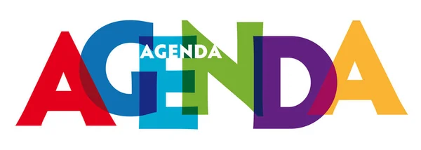 Agenda-vector van gestileerde kleurrijke lettertype — Stockvector