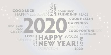2020 mutlu yıllar beyaz ve gri arkaplan
