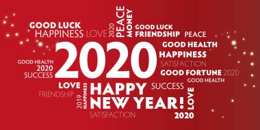 2020 mutlu yıllar kırmızı zemin