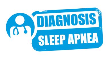 Stamp Diagnosis Sleep apnea - Snore problem vector illustration  clipart