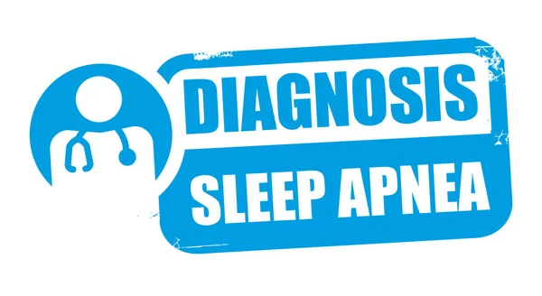 Stamp Diagnosis Sleep apnea - Snore problem vector illustration — Stock Vector