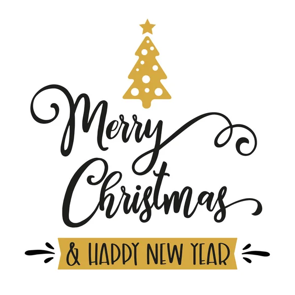 Merry Christmas Calligraphy Vector Illustration with Christmas T — Stock Vector