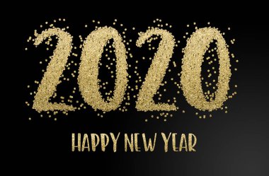 Mutlu yıllar 2020. Altın konfeti