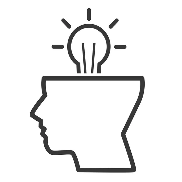 Innovate Idea Thinking Vector Design Concept Icon White Background — Stock Vector