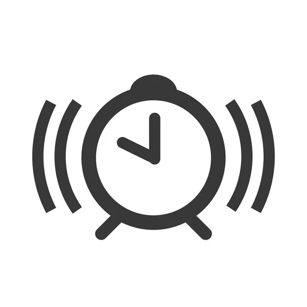 Beyaz Arkaplanda Saat Uyarı Alarm Vektör Tasarım Simgesi Pictogram — Stok Vektör