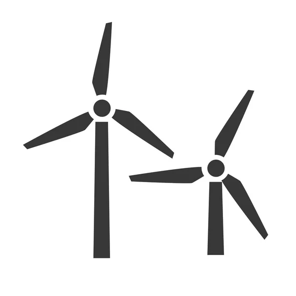 Wind Generator Windmill Powered Plant Vector Illustration Design Concept Icon — Stock Vector